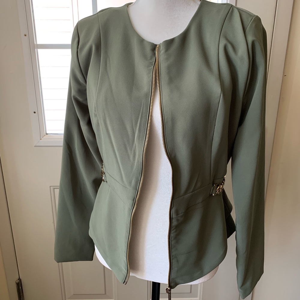 NWT: Kardashian Kollection Military Green Blazer